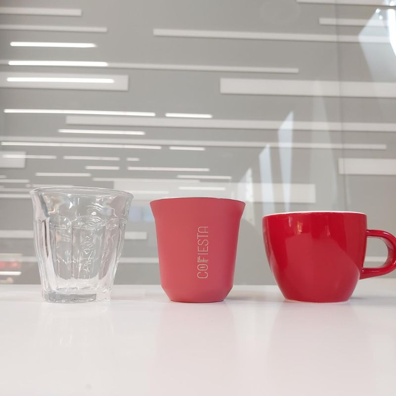COFFIESTA dizájn kávéscsésze pink - rozsdamentes acél espresso csésze