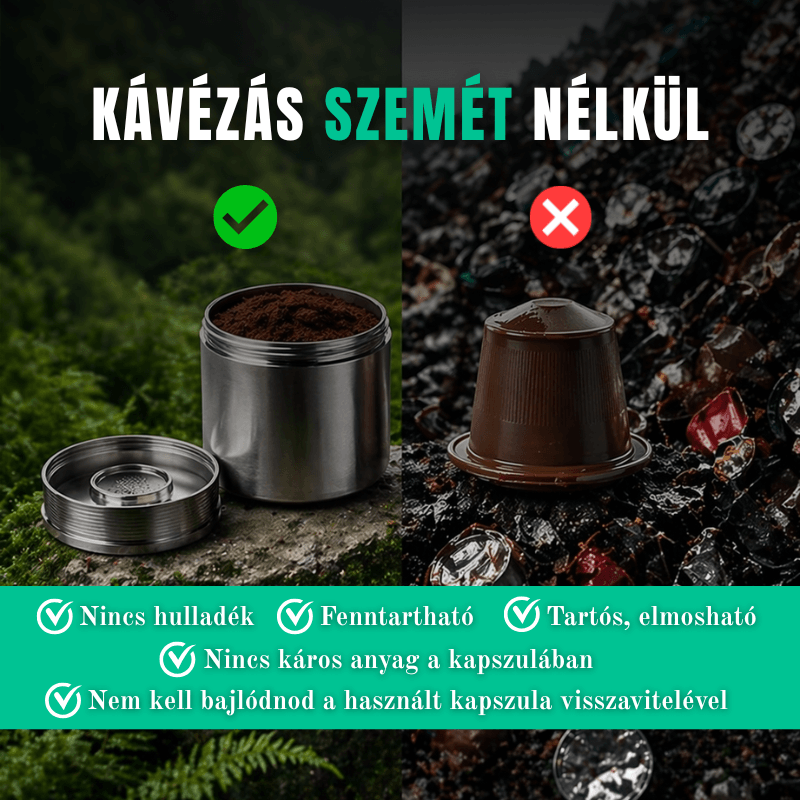 Spórolás, olcsóbb kávézás fém újratölthető kávékapszulával