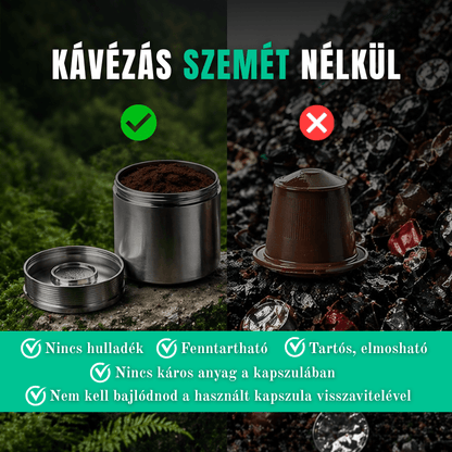 Spórolás, olcsóbb kávézás fém újratölthető kávékapszulával