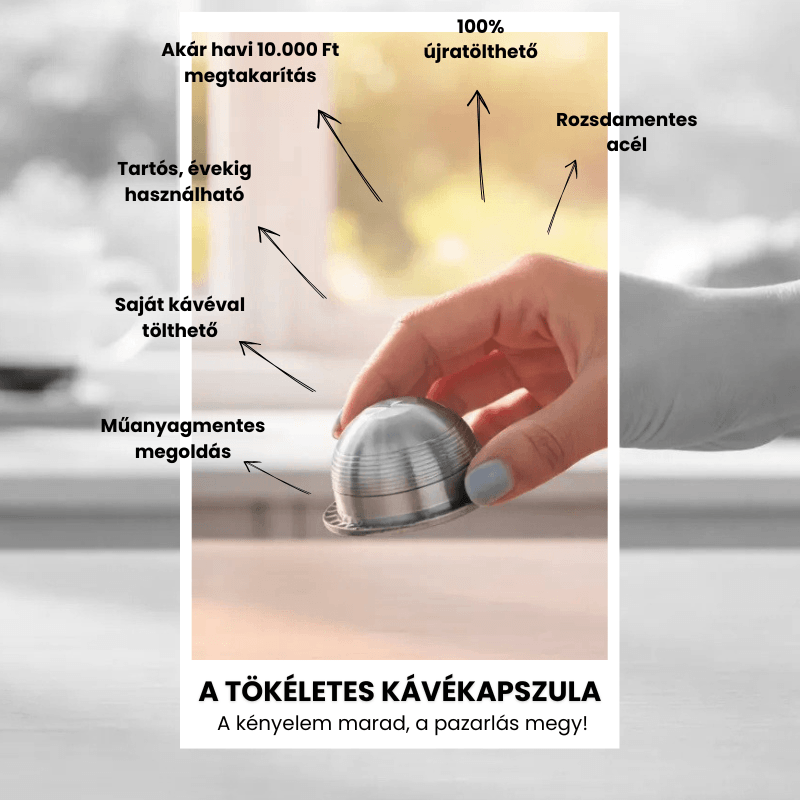 Nespresso Vertuo QR kódos újratölthető fém kávékapszula