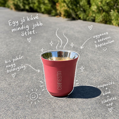 Coffiesta modern, prémium gravírozott pink rózsaszín kávéscsésze