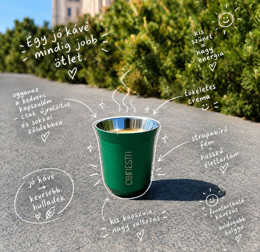 COFFIESTA zöld kávéscsésze - prémium modern espresso csészék